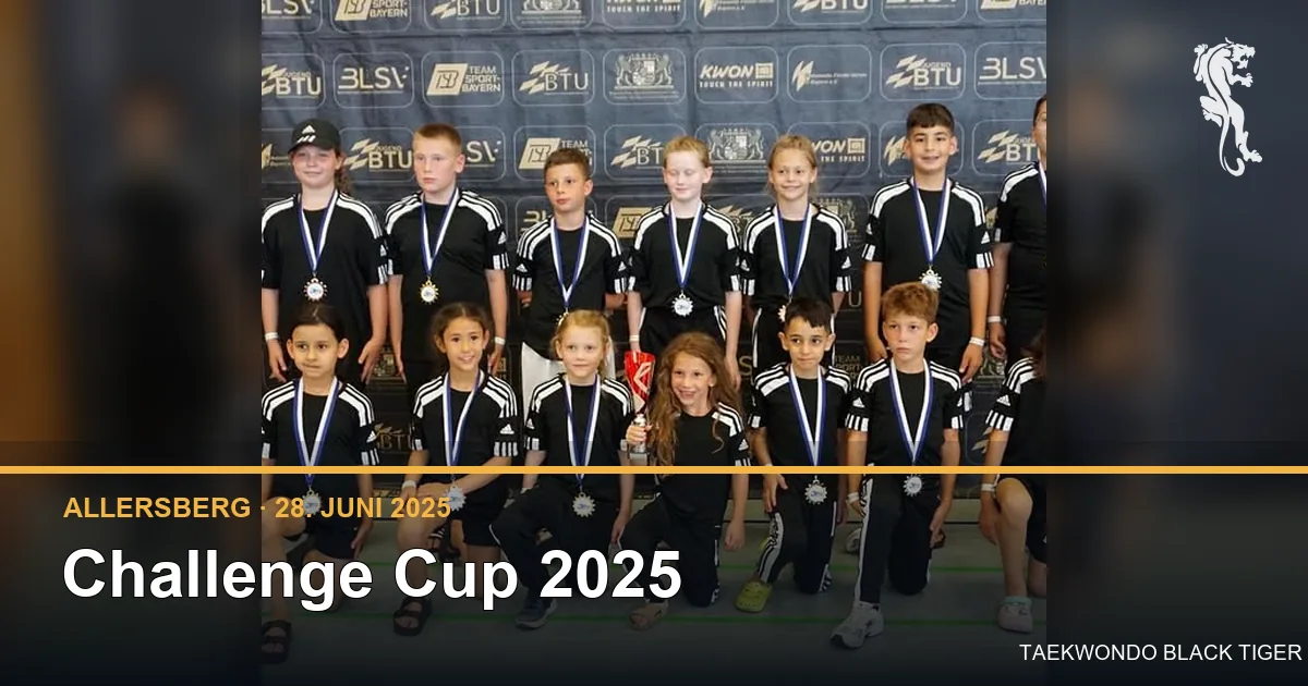 Das Black-Tiger-Team mit seinen Medaillen beim Challenge Cup 2025 in Allersberg