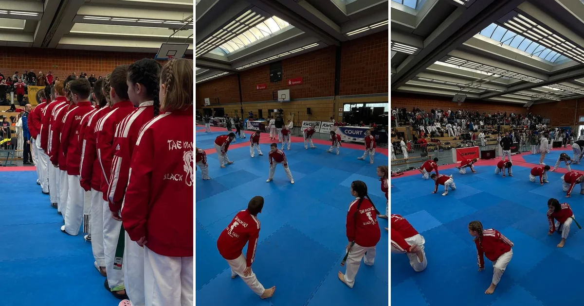 Das Black-Tiger-Team beim Aufwärmen und im Wettkampf bei den Schwabach Open 2025