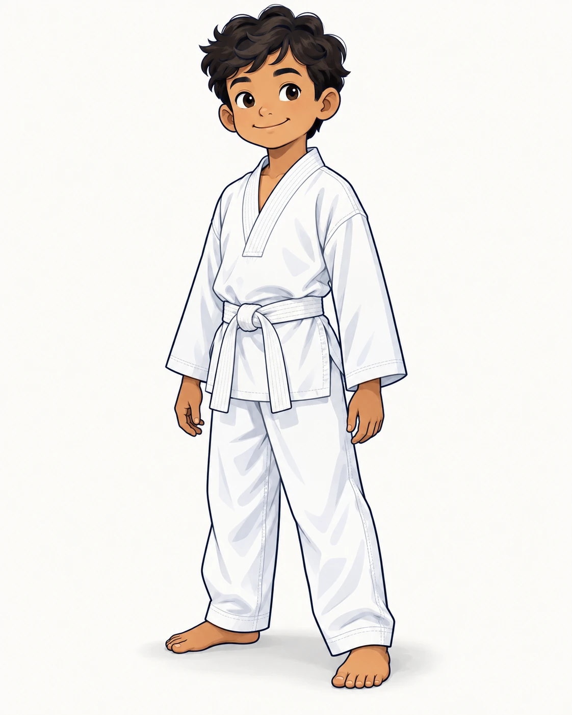 Kind in einem weißen Taekwondo-Dobok